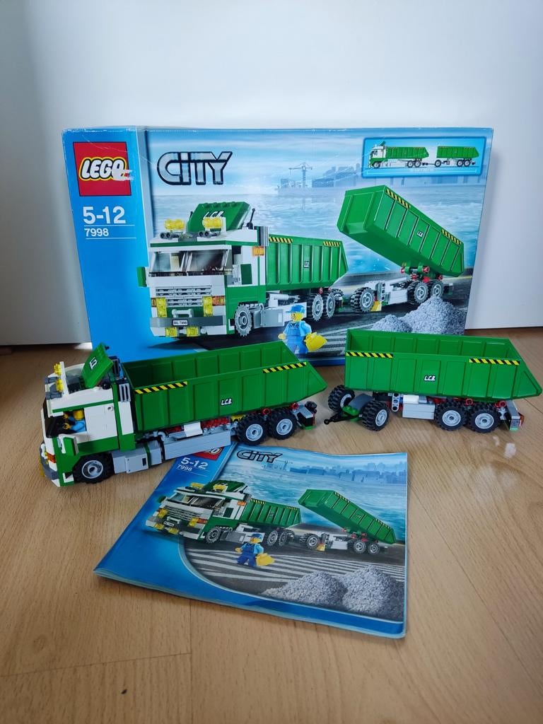 Lego City 7998 Vuilniswagen met aanhanger (mist 1 spiegel), Kinderen en Baby's, Speelgoed | Duplo en Lego, Ophalen, Complete set