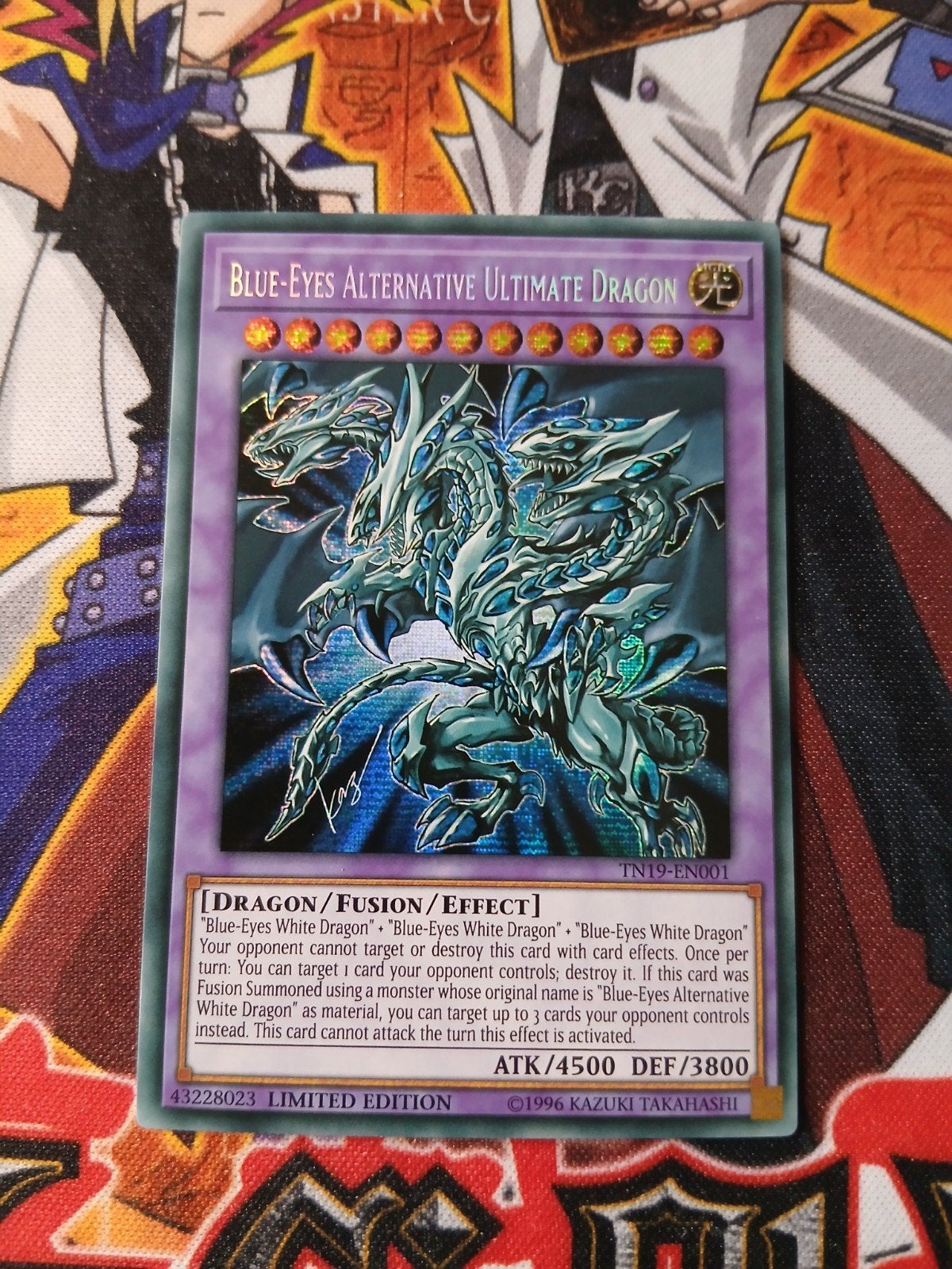 Blue-Eyes Alternative Ultimate Dragon - Secret Rare TN19 YGO, Ophalen of Verzenden, Zo goed als nieuw, Foil