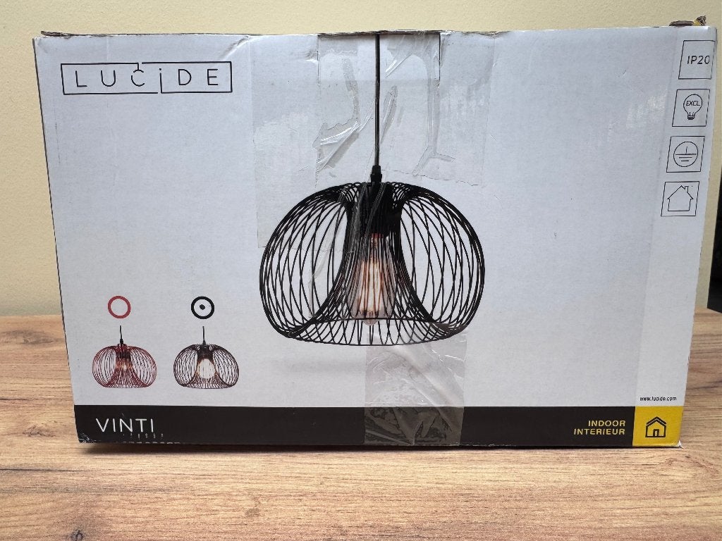 Lucide Vinti Hanglamp – Industriële Metalen Draadlamp, Ophalen of Verzenden, Metaal