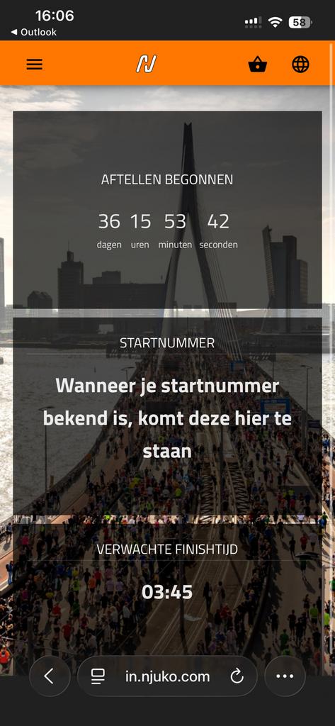 Ticket NN Marathon Rotterdam, Tickets en Kaartjes, Eén persoon