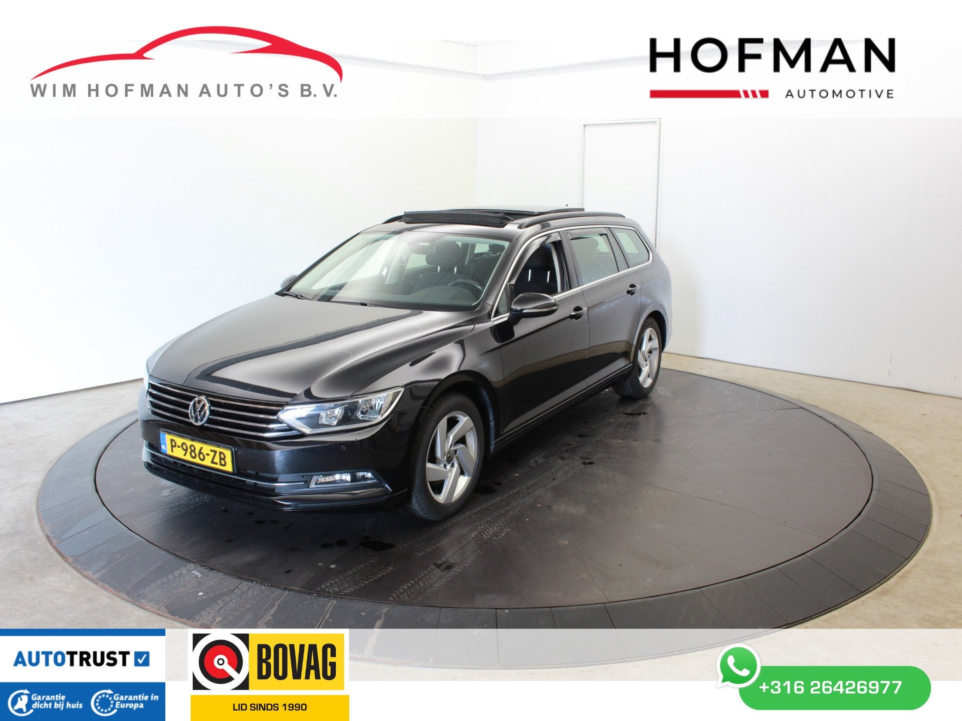 Volkswagen Passat 1.6 TDI Highl Panodak Camera Trekhaak, Gebruikt, 4 cilinders, Met garantie (alle), Zwart