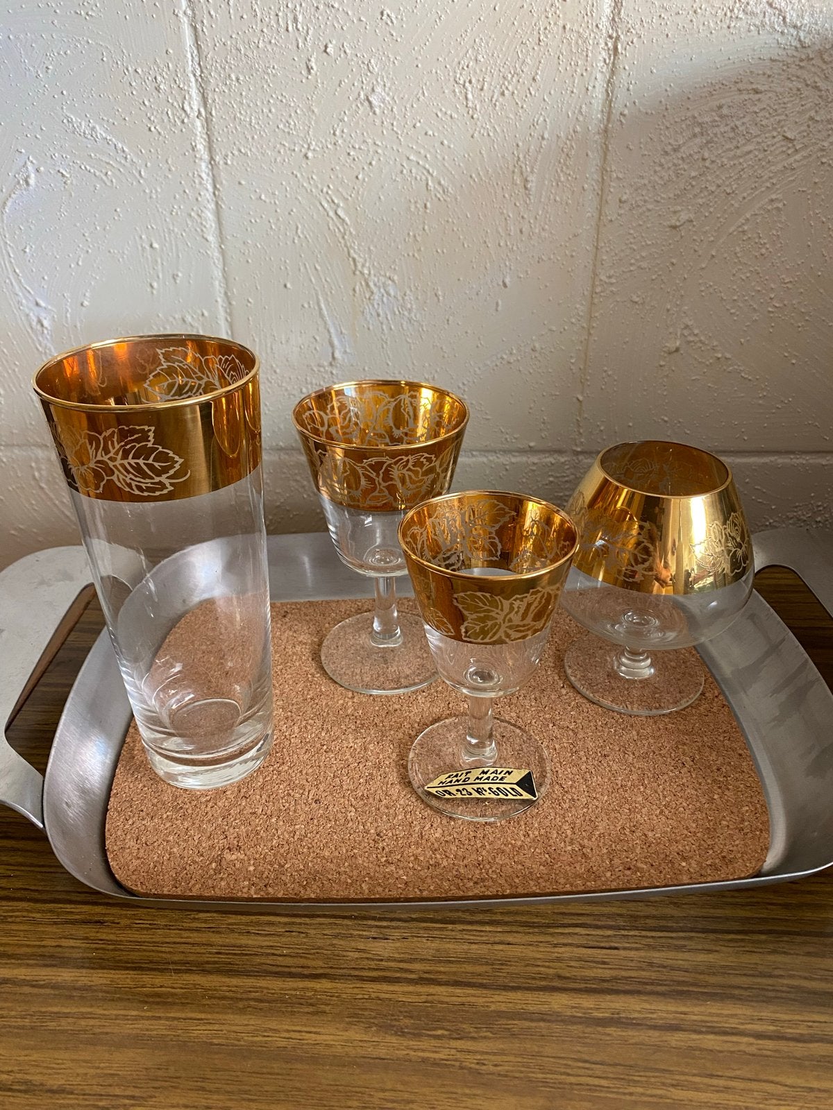 Vintage Libbey 23 Karaat Goudblad Glazenset, Ophalen of Verzenden
