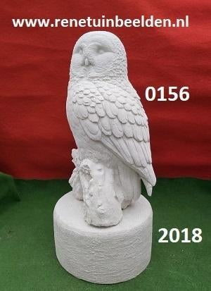 Verschillende Uilen / Steenuil met zuil, Tuin en Terras, Tuinbeelden, Nieuw, Dierenbeeld, Beton, Ophalen
