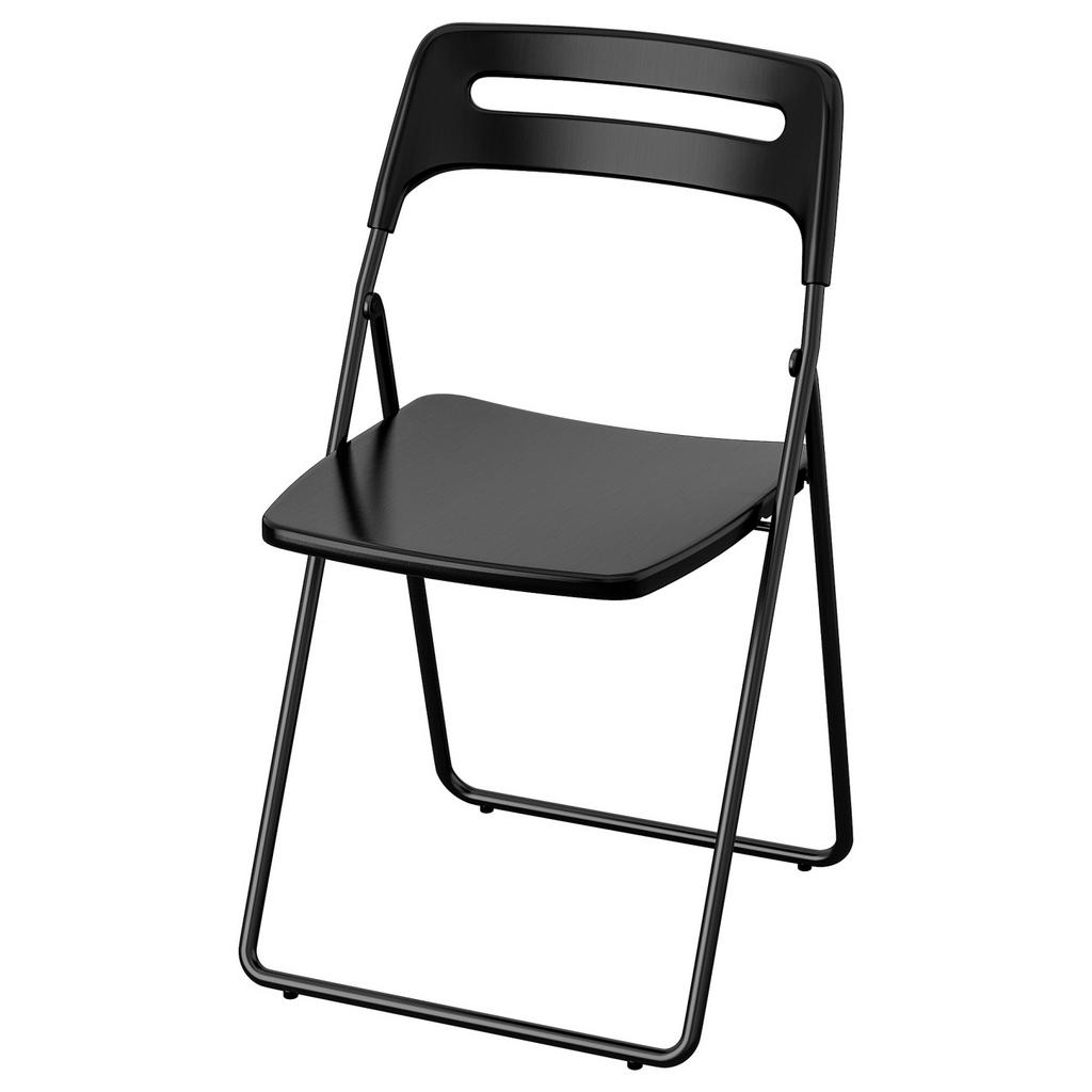 2x IKEA NISSE Klapstoel Zwart - Compact & Praktisch, Ophalen, Kunststof, Twee, Zwart
