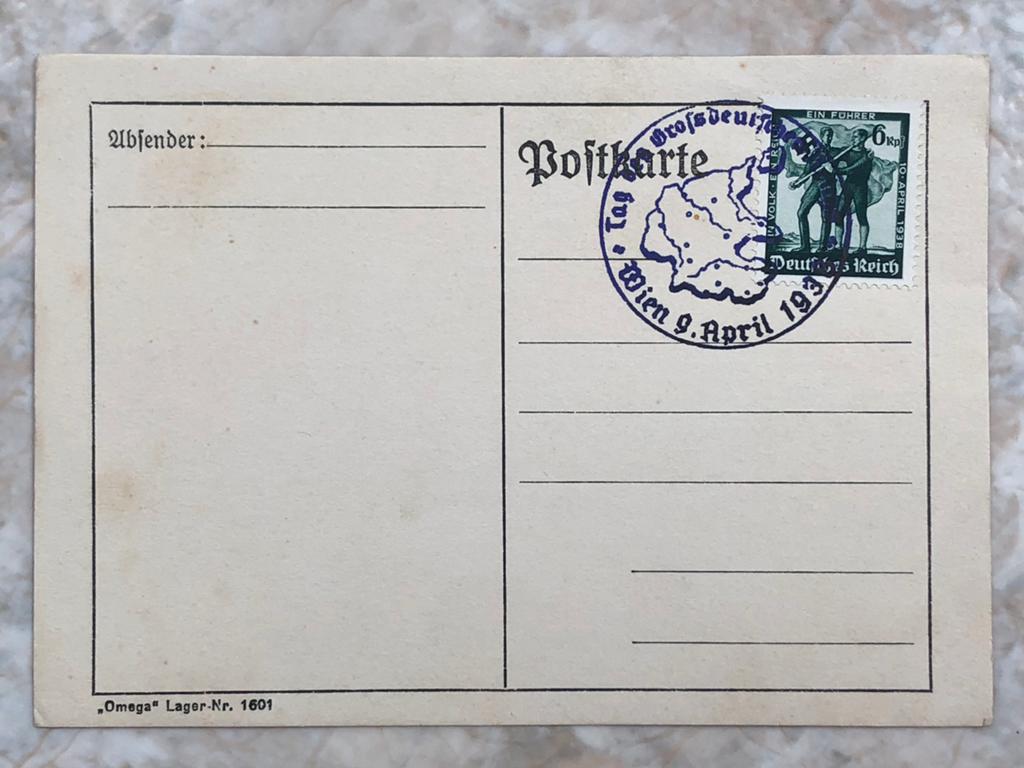 Postkaart, gestempeld Wien 9 april 1938, onbeschreven., Postzegels en Munten, Brieven en Enveloppen | Buitenland, Verzenden, Briefkaart