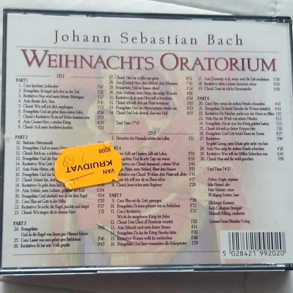 2 weihnachtsoratorium J S Bach2 cd'szie foto's, Ophalen of Verzenden, Barok, Gebruikt, Overige typen