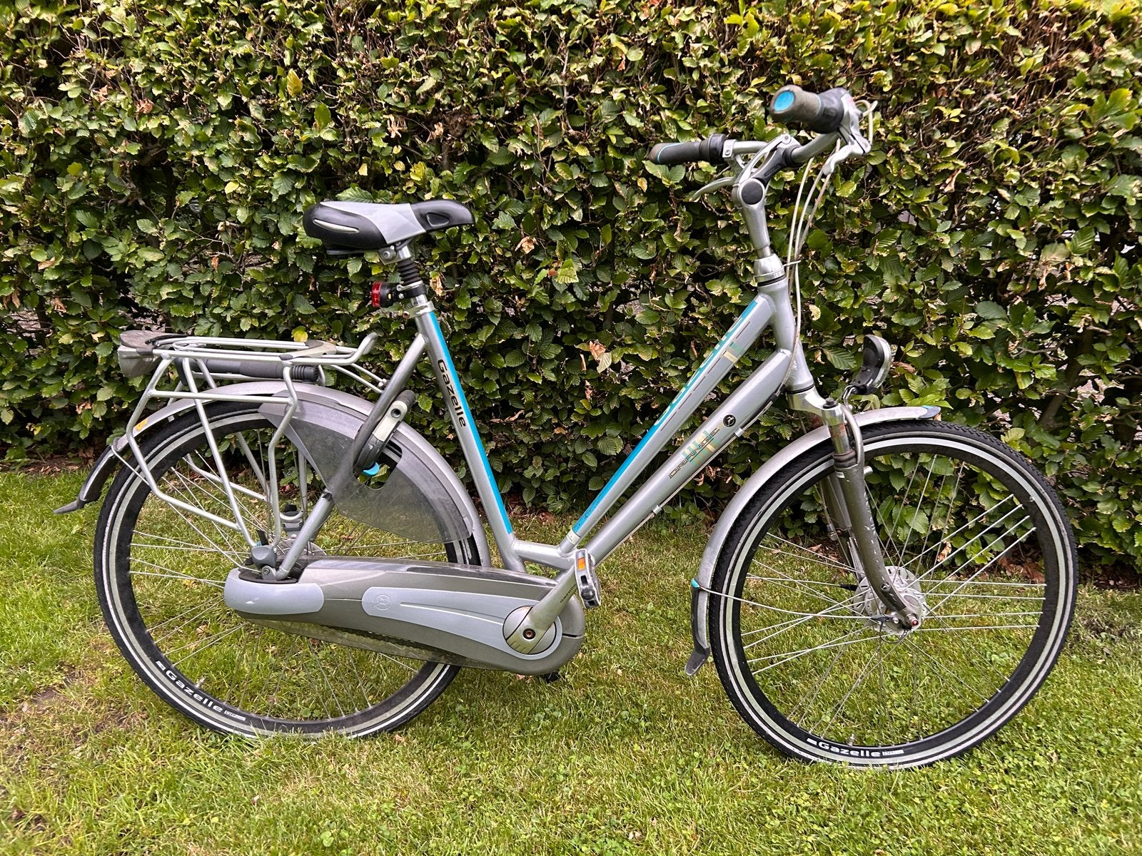 Gazelle Orange Damesfiets H61 cm grijs aqua blauw, Fietsen en Brommers, Fietsen | Dames | Damesfietsen, Gebruikt, Gazelle, Versnellingen