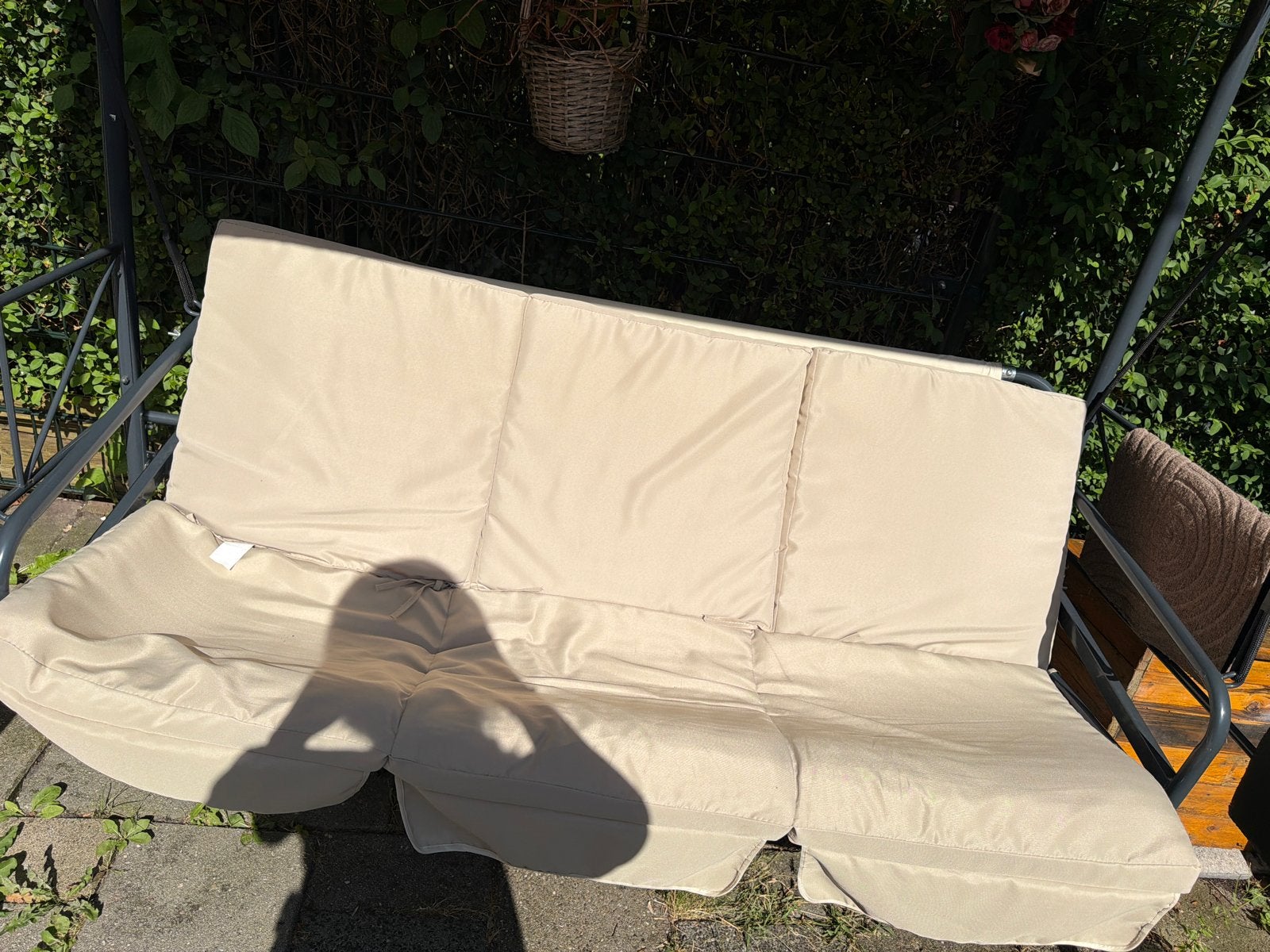 Schommel schommelbank met dakje voor de tuin, Ophalen, Gebruikt, Metaal, Schommelbank