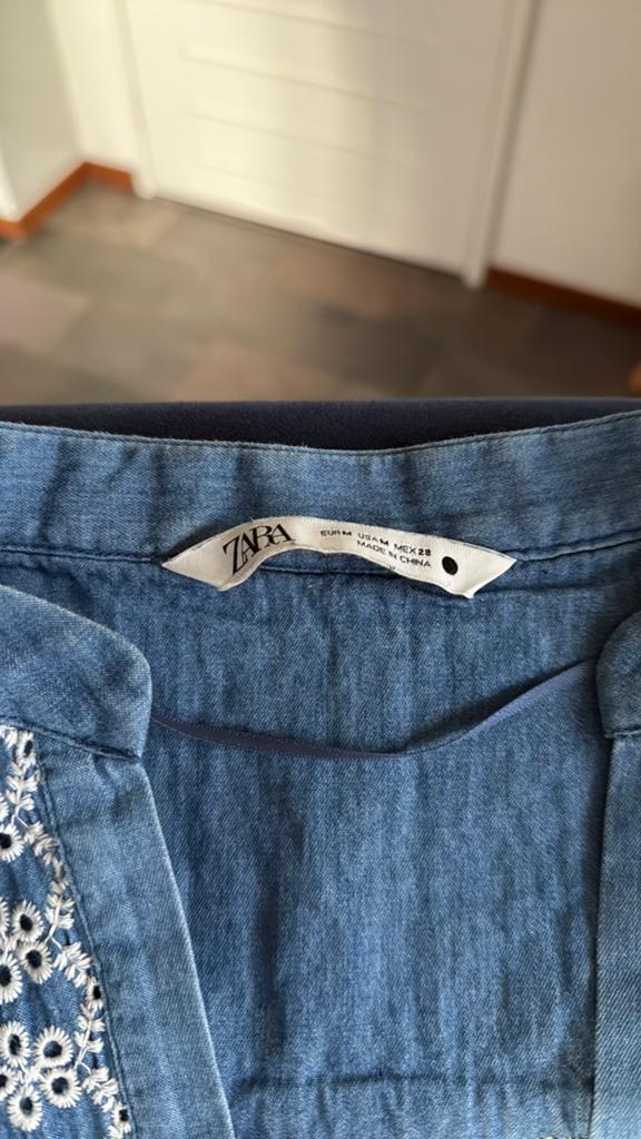 broderie tuniek Zara zeer mooi, Ophalen of Verzenden, Zo goed als nieuw, Maat 38/40 (M), Blauw