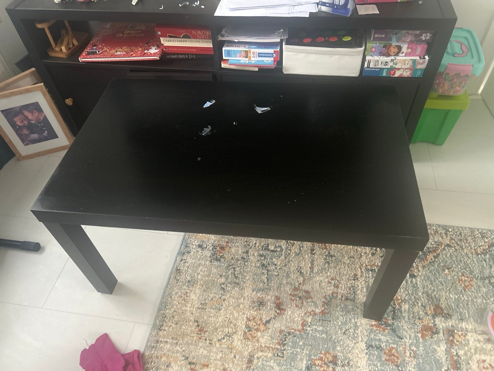 IKEA Donkerbruine Salontafel/Bijzettafel, Huis en Inrichting, Gebruikt, 100 tot 150 cm, Rechthoekig, 50 tot 100 cm