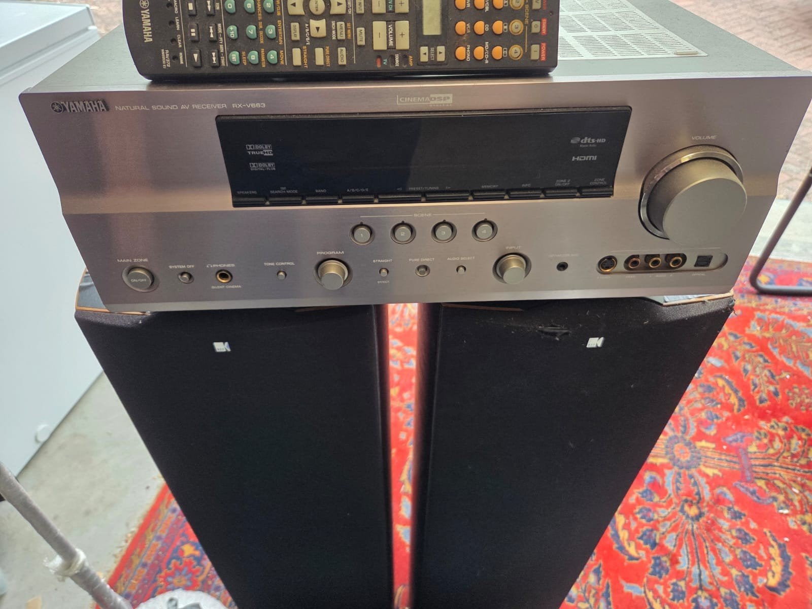KEF Geluidsinstallatie met Yamaha Receiver en Subwoofer, Audio, Tv en Foto, Stereo-sets, Ophalen