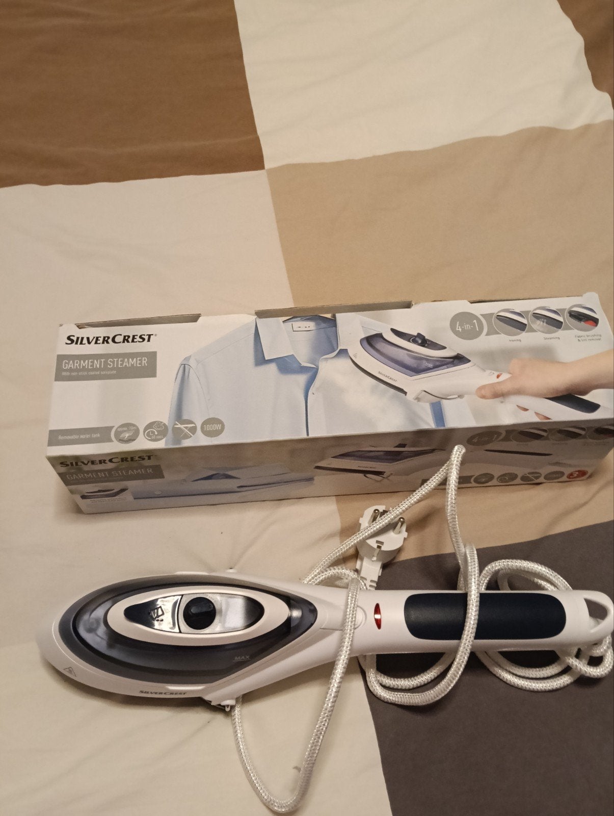SilverCrest 4-in-1 Handstomer/Kledingstomer met Doos, Witgoed en Apparatuur, Ophalen of Verzenden, Nieuw, Strijkijzer met snoer