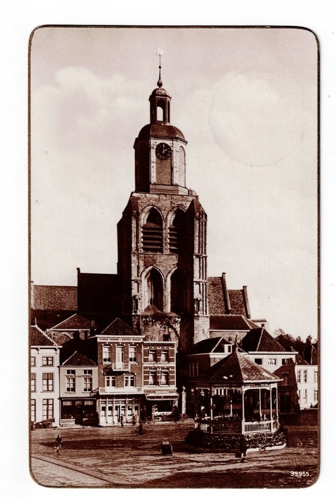 Bergen op Zoom 1929. De Groote Markt met de Muziektent., Verzamelen, Ophalen of Verzenden, 1920 tot 1940, Gelopen, Noord-Brabant