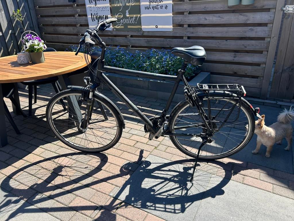 Hoge herenfiets met buitenversnelling, Fietsen en Brommers, Ophalen of Verzenden, Gebruikt, Velgrem, Versnellingen