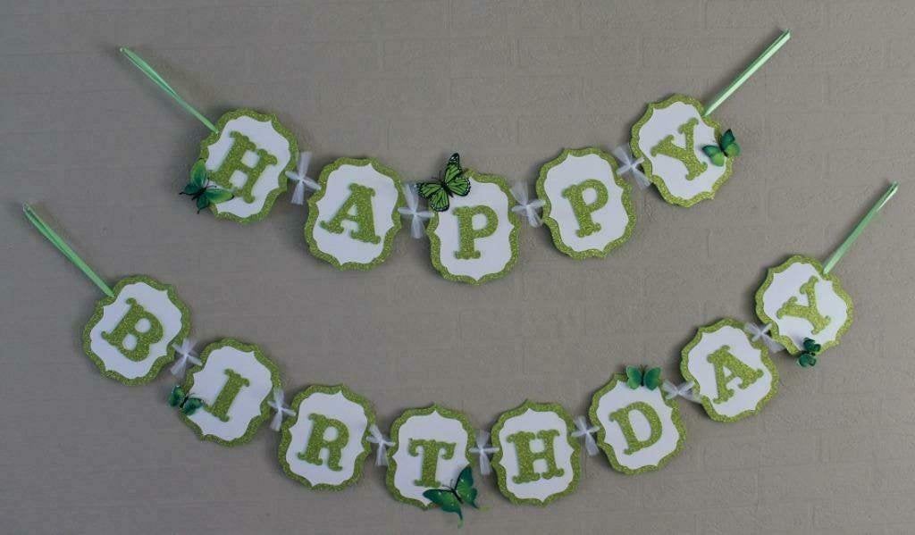 Happy Birthday Banner / Slinger Vlinder - Verjaardag, Ophalen of Verzenden, Nieuw, Versiering, Verjaardag