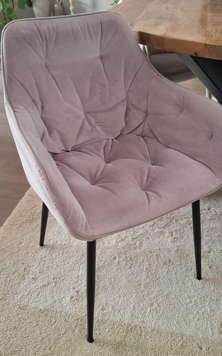 Eetkamerstoel poederroze, Huis en Inrichting, Stoelen, Ophalen, Twee, Overige kleuren, Zo goed als nieuw