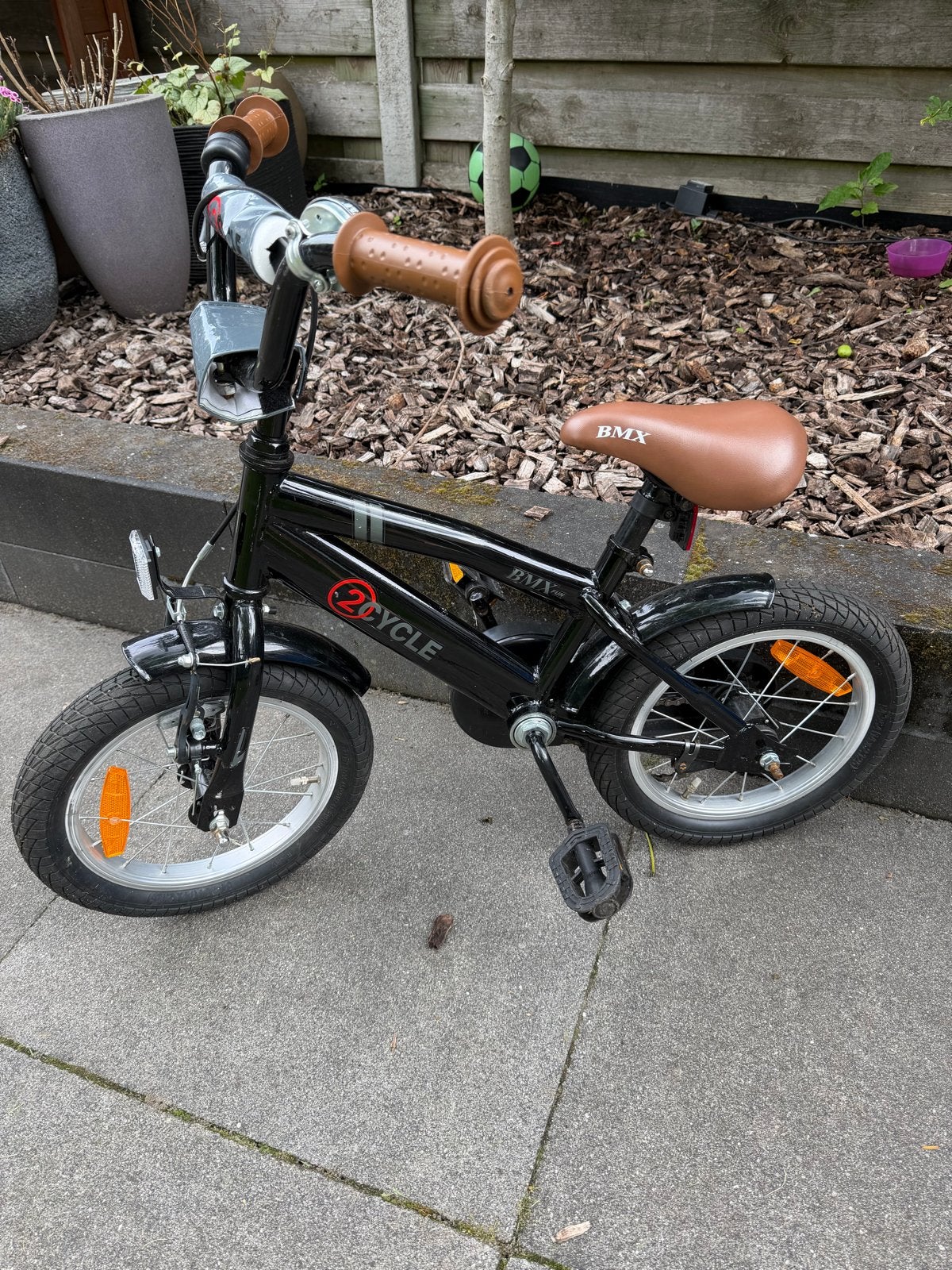 2Cycle BMX kinderfiets 14 inch - Zwart, Ophalen, Terugtraprem, Staal, Voetsteunen