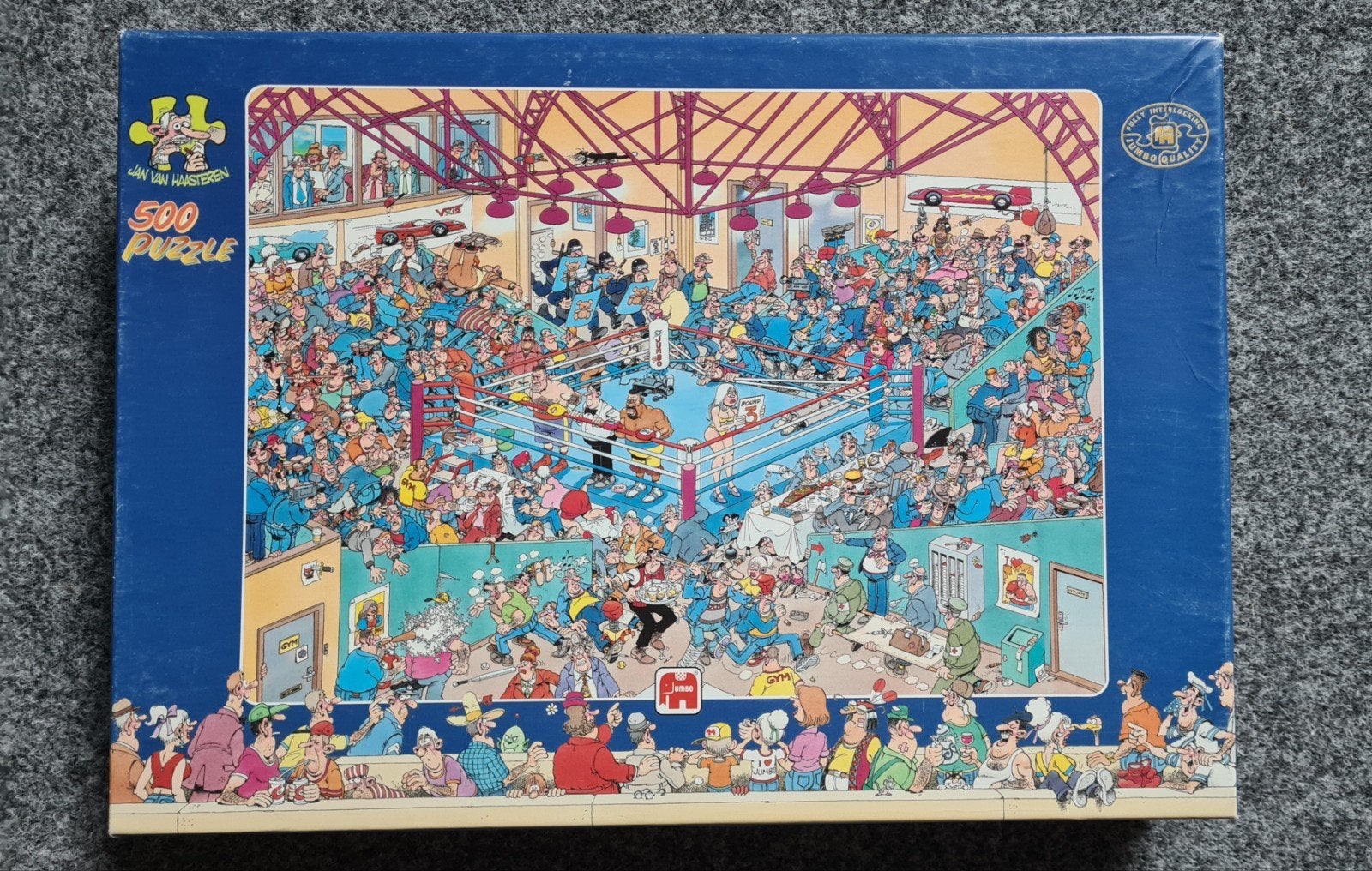 Jan van Haasteren Puzzel 500 stukjes - Bokswedstrijd, Ophalen of Verzenden, Minder dan 500 stukjes, Gebruikt, Legpuzzel