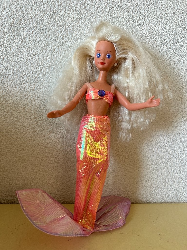 Vintage Mattel zeemeermin pop 1993 - Skipper met staart, Ophalen of Verzenden, Gebruikt, Fashion Doll