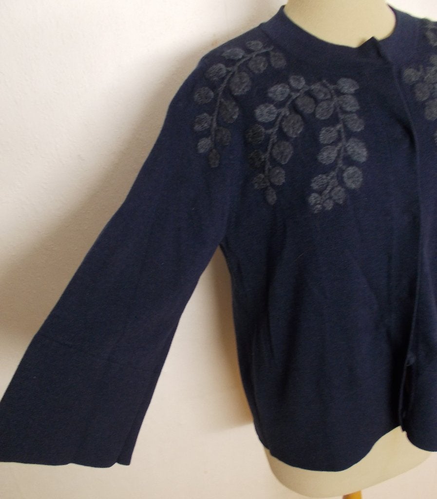 Donkerblauw organic katoen bewerkt vestje van Jackpot! M/L, Maat 38/40 (M), Blauw, Ophalen of Verzenden, Zo goed als nieuw