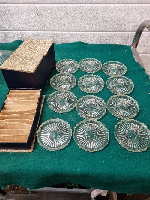 onderzetters kristal glas vintage in doos, Ophalen of Verzenden, 'T Olde Gre-j, Info@toldegrej.nl, Endepoelstraat 20f Didam