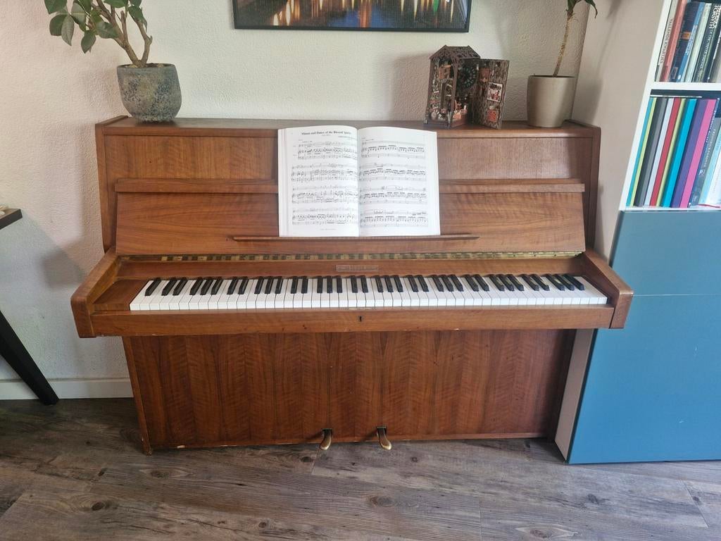 Mooie Rippen staande piano - Goede staat, Ophalen, Gebruikt, Bruin, Piano