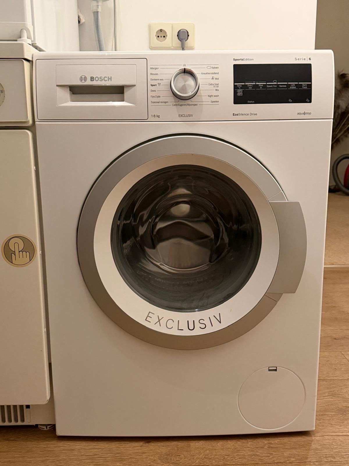 Bosch Serie 6 Exclusiv Wasmachine - 8 kg, Ophalen, 1200 tot 1600 toeren, 8 tot 10 kg, Zo goed als nieuw