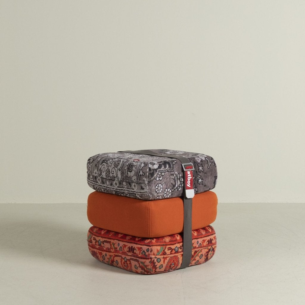 Fatboy Baboesjka Poef Oranje/Rood/Grijs Patroon Stof, Fatboy, Zo goed als nieuw, Niet ingevuld, Niet ingevuld