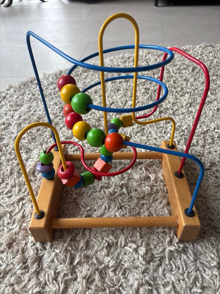 Houten kralenframe / motoriek spiraal, Ophalen of Verzenden, Zo goed als nieuw