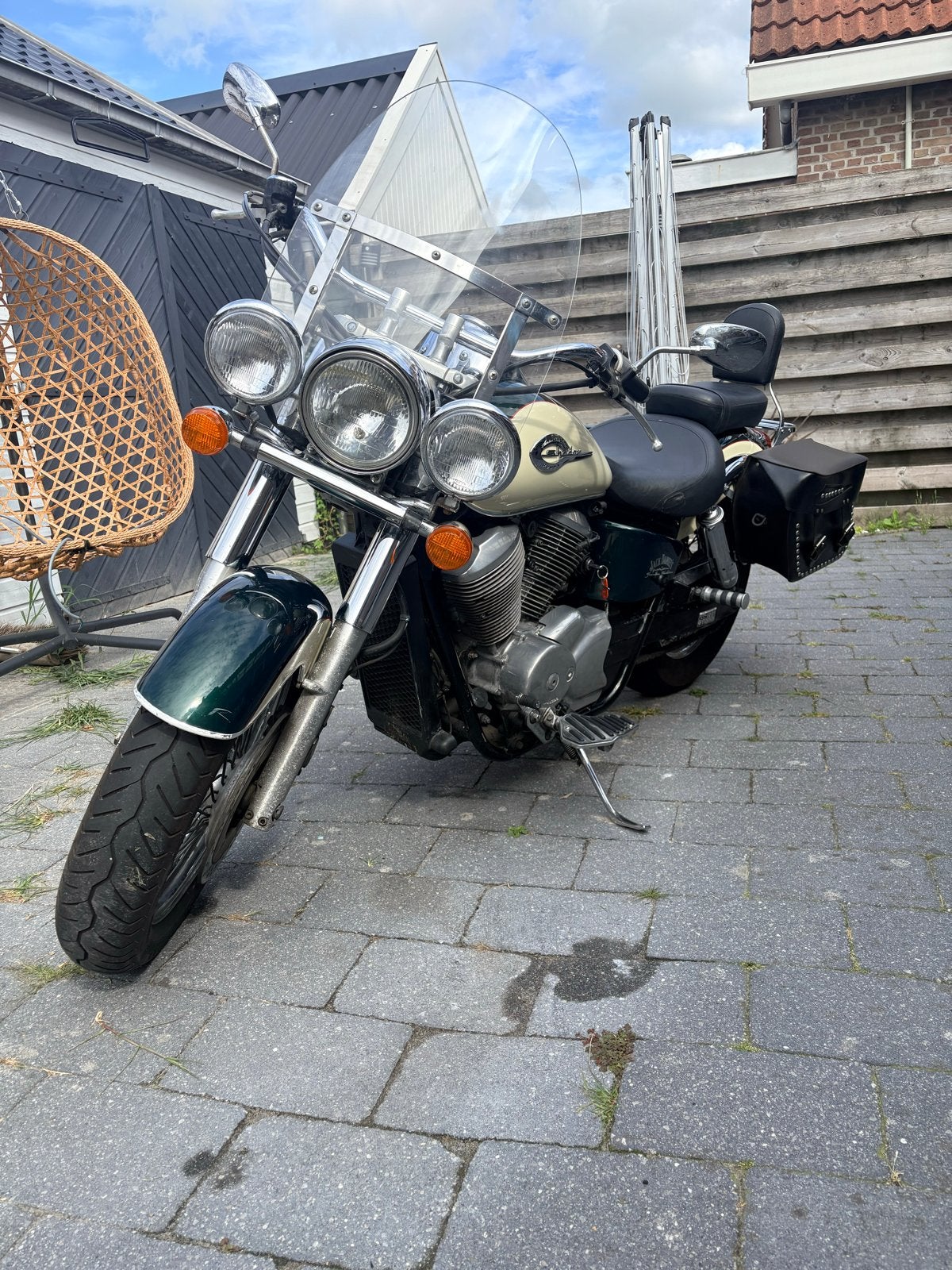 Honda Shadow Chopper - Groen/Crème, Motoren, 2 cilinders, 745 cc, Gebruikt, Particulier