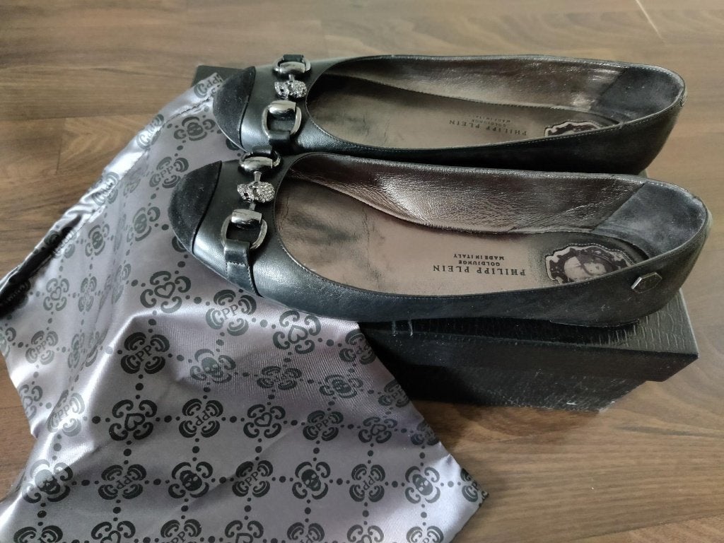 Philipp Plein ballerina's zwart, Zwart, Zo goed als nieuw, Philipp Plein, Ballerina's