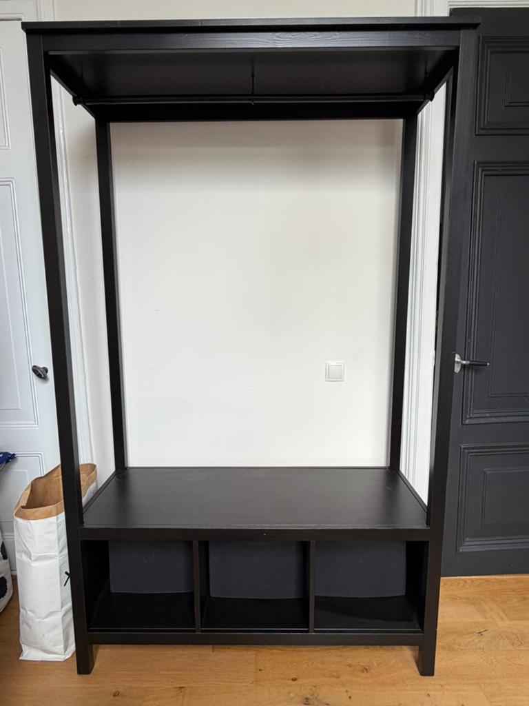 IKEA Donkerbruine Open Kledingkast met Hangruimte en Bakken, Ophalen, Met plank(en), Gebruikt, 50 tot 100 cm