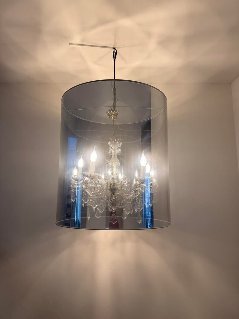 Moooi  Kroonluchter met Transparante Kap, ontwerp Jurgen Bey, Ophalen, Gebruikt, Glas