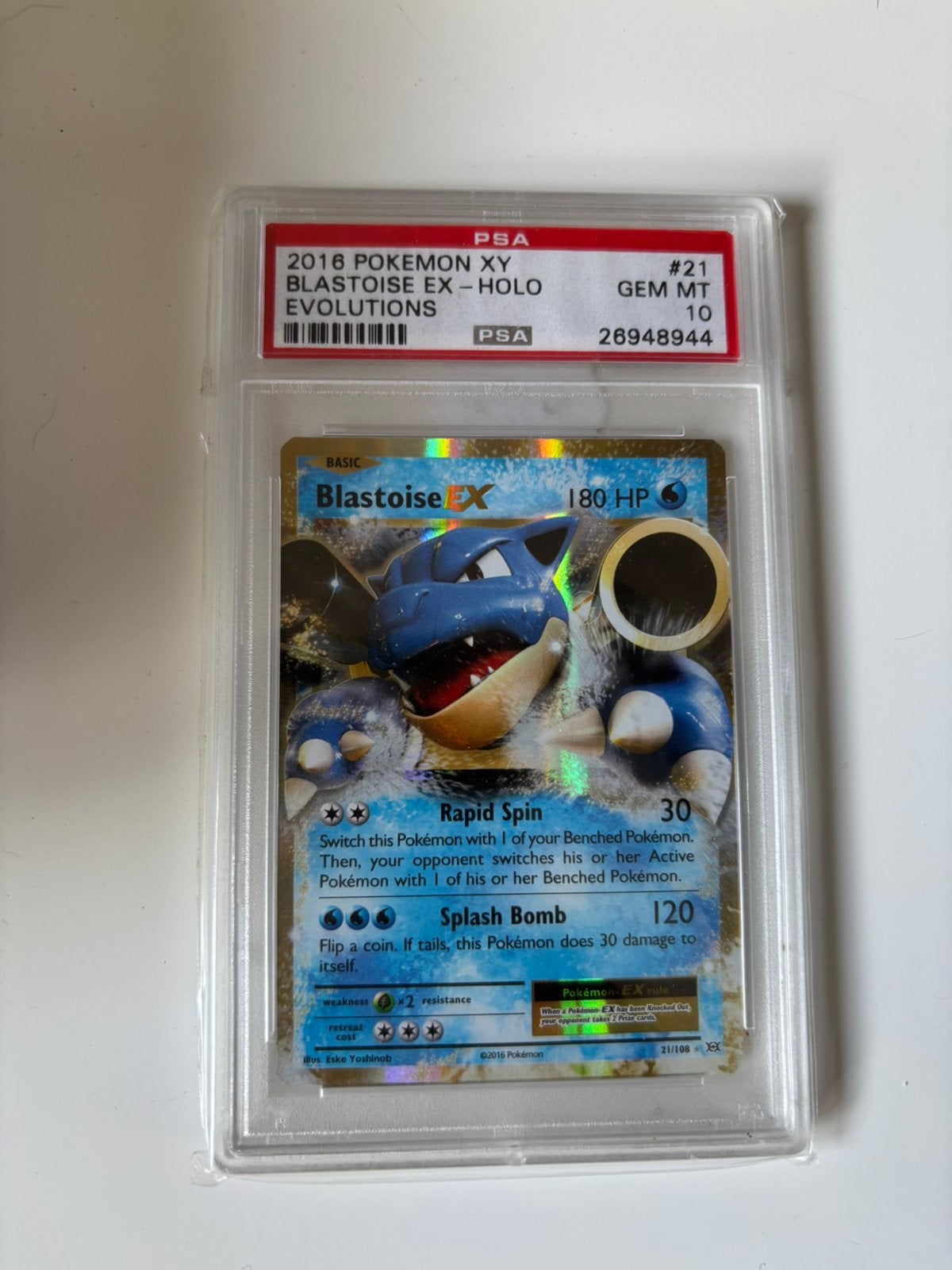 Pokemon blastoise ex psa 10 mint 21/108 xy evolutions, Ophalen of Verzenden