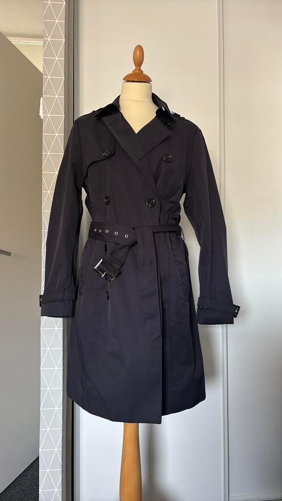 Trenchcoat donkerblauw. Maat 40., Kleding | Dames, Ophalen of Verzenden, Zo goed als nieuw, Maat 38/40 (M), Blauw