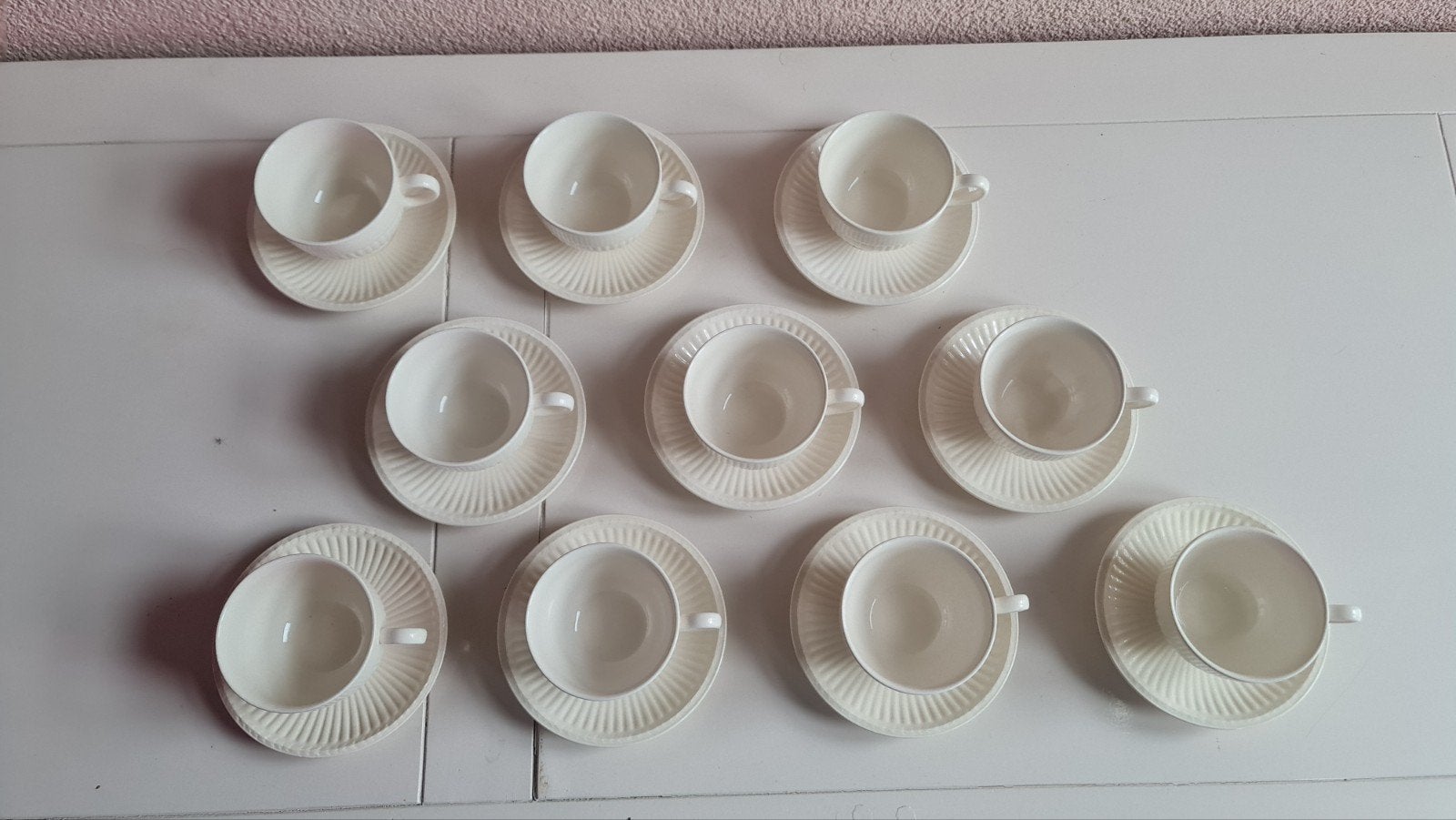Wedgwood Edme Kop en Schotel Set  10 Stuks, Ophalen, Gebruikt, Klassiek, Kop(pen) en/of Schotel(s)
