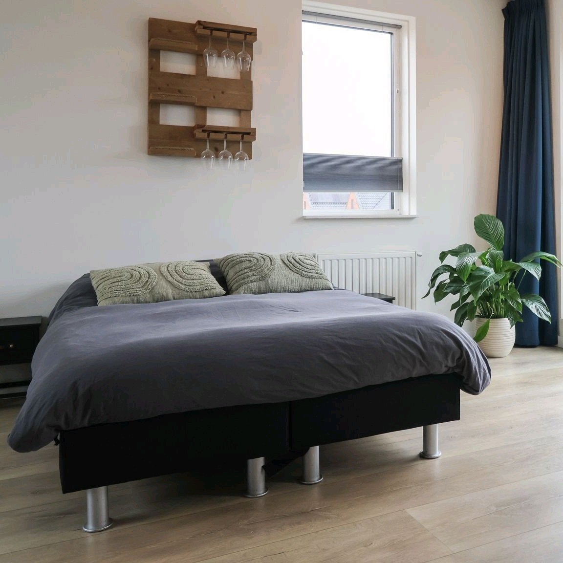 2persoons boxspring 200x140, Ophalen, Gebruikt, Zwart, Tweepersoons