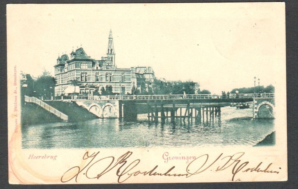 Oude Ansicht - Groningen - Heerebrug 1912 - Gr., Ophalen of Verzenden, Voor 1920, Gelopen, Groningen