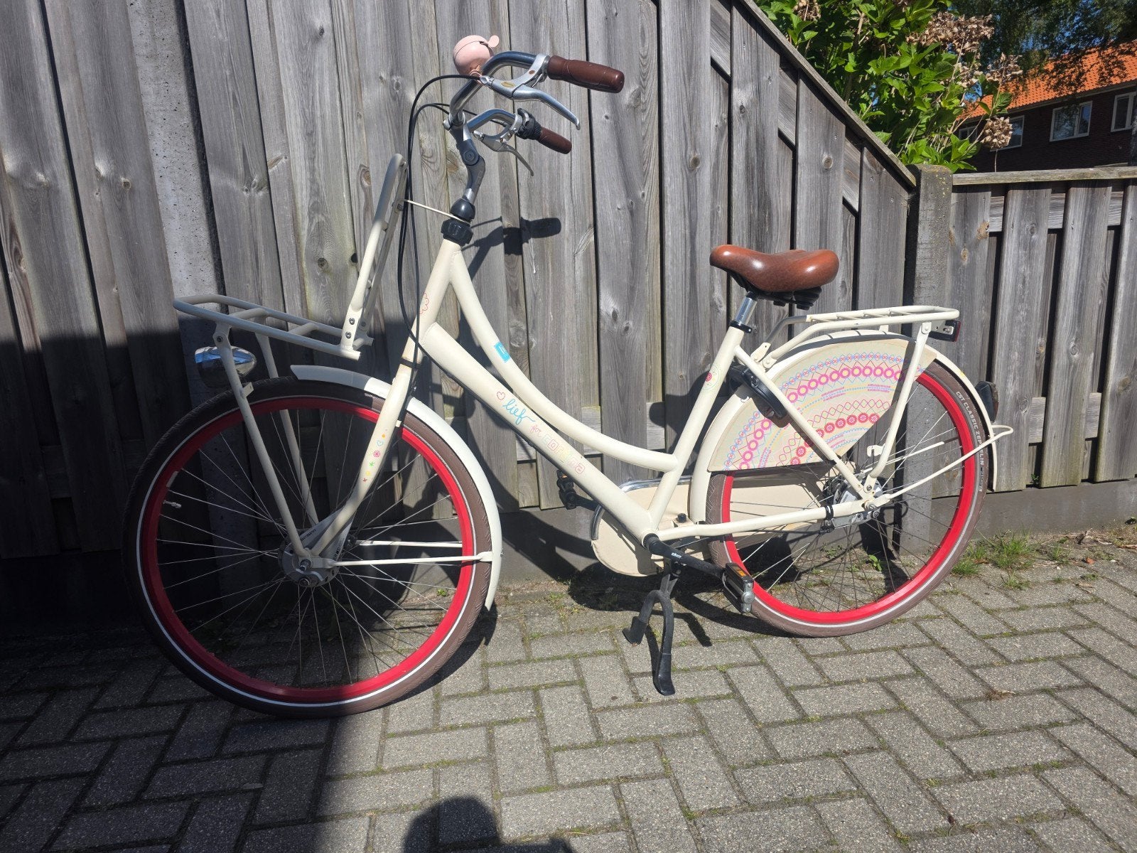 Cortina Lief Moeder/stadsfiets - Crème met rode accenten, Gebruikt, Versnellingen, 50 tot 53 cm, Ophalen