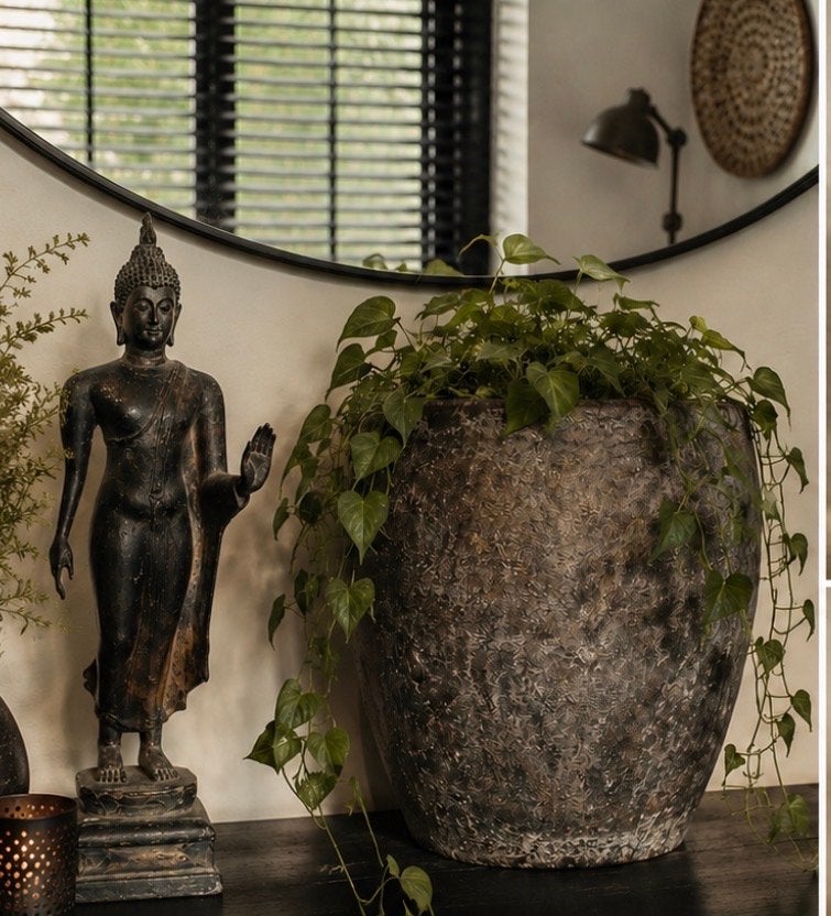 Oude bronzen Boeddha / boeddha beeld- 42 cm, Ophalen of Verzenden, Gebruikt