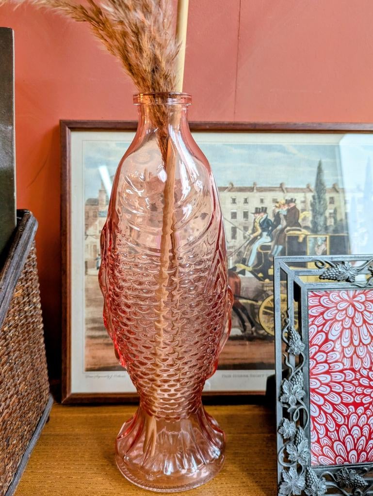 Vis Vaas Karaf Roze, Huis en Inrichting, Woonaccessoires | Vazen, Ophalen, Overige kleuren, X, Minder dan 50 cm