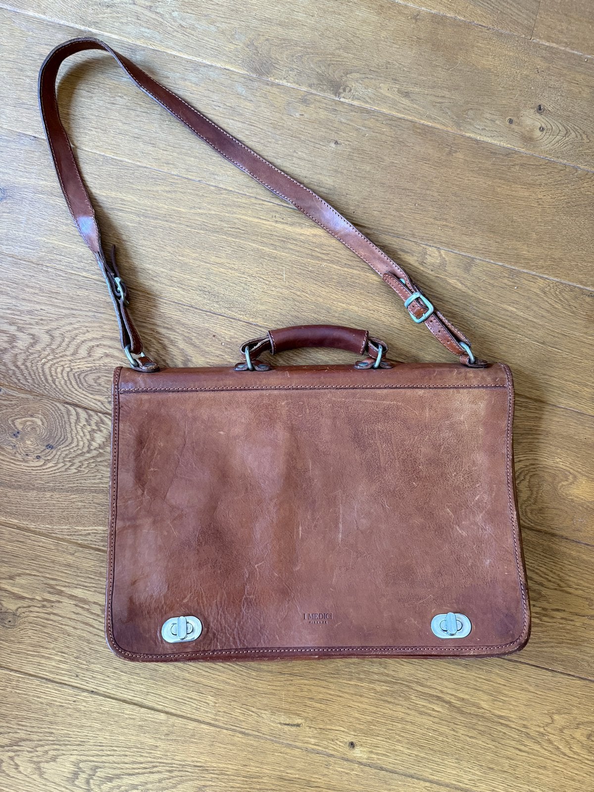 Originele I Medici aktetas. Echt leder. Cognac kleur., Ophalen, Gebruikt, Bruin, Aktetas of Boekentas