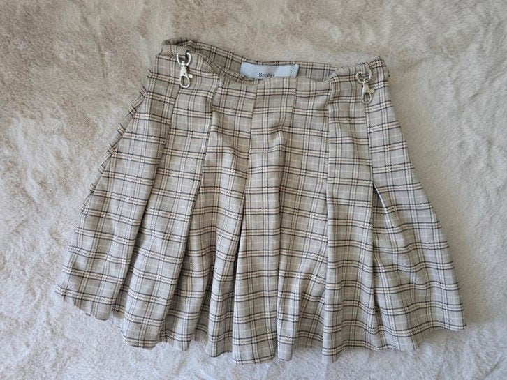 Bershka geruite rok - Nieuw, Kleding | Dames, Verzenden, Beige, Nieuw, Bershka