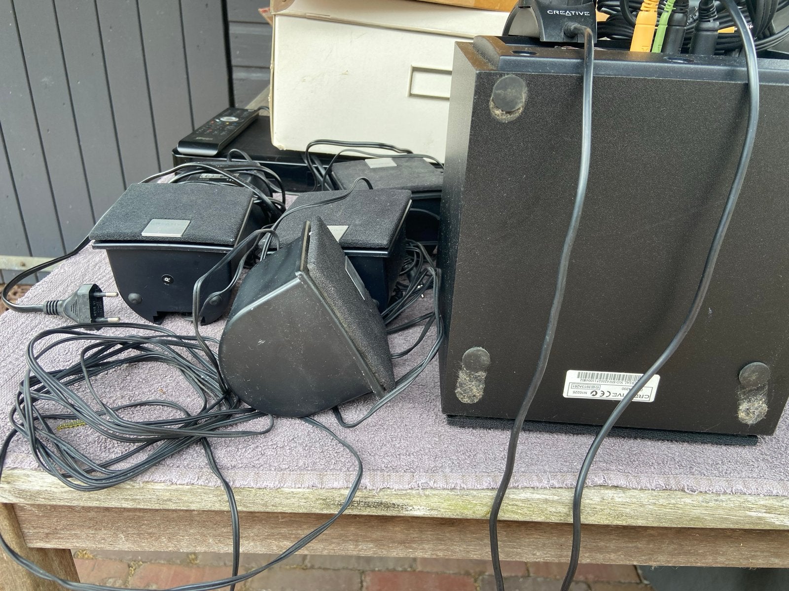 Creative 5.1 speakerset met subwoofer, Gebruikt, Inclusief kabels, Speakerset, Minder dan 60 watt