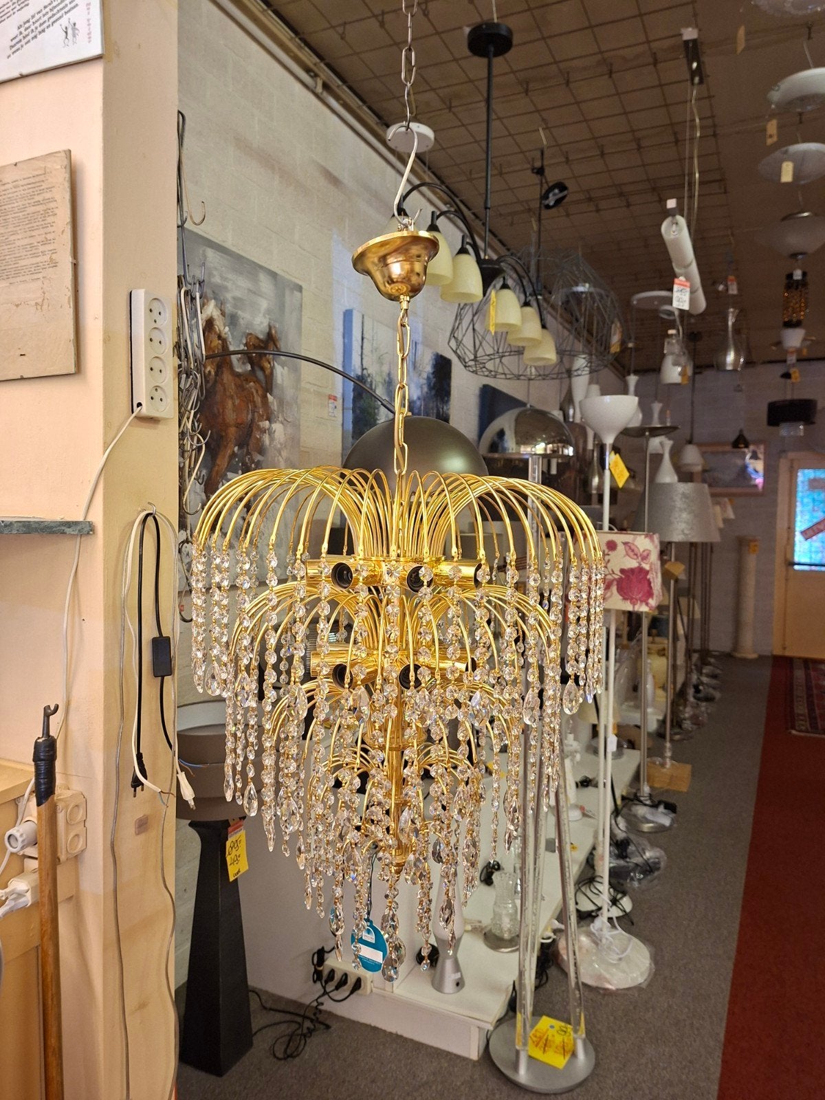 plafonlamp kristal, Ophalen