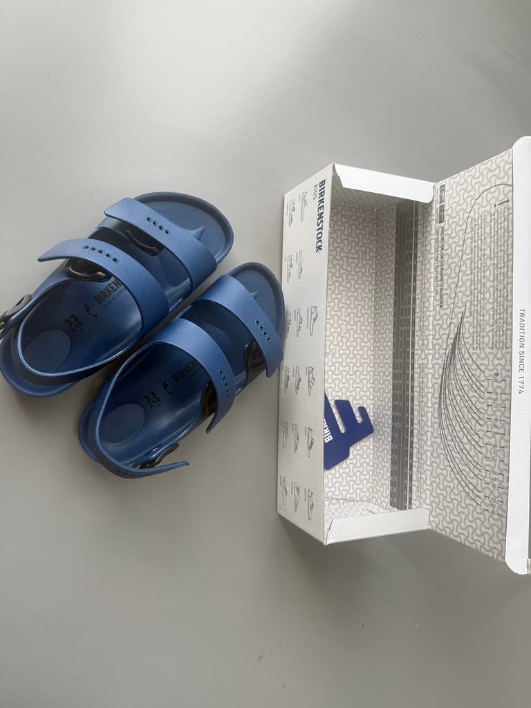 Birkenstock Eva Milano navy nieuw in doos, maat 33, Ophalen of Verzenden, Nieuw, Jongen of Meisje, Schoenen