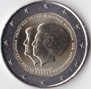 2 euro 2013 Nederland - Dubbelportret Beatrix & W.A. - UNC., Postzegels en Munten, Munten | Europa | Euromunten, Ophalen of Verzenden
