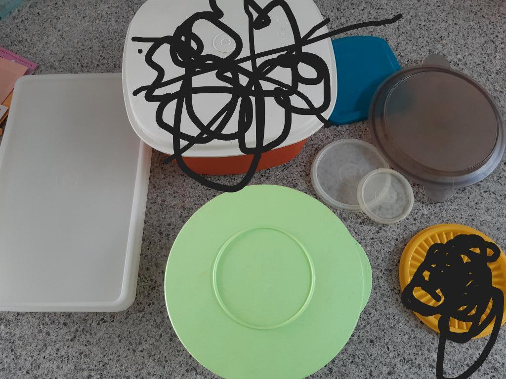 TUPPERWARE, BAKKEN, LOSSE DEKSELTJES, Huis en Inrichting, Keuken | Tupperware, Gebruikt, Overige typen, Ophalen of Verzenden