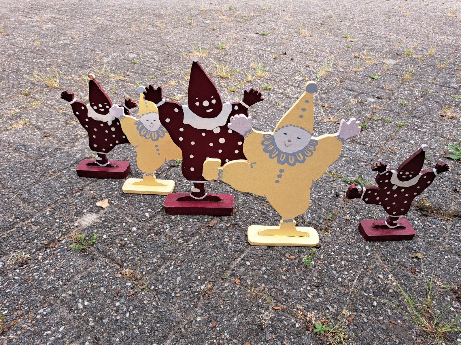 Set van 5 houten clowns decoratie, Ophalen of Verzenden
