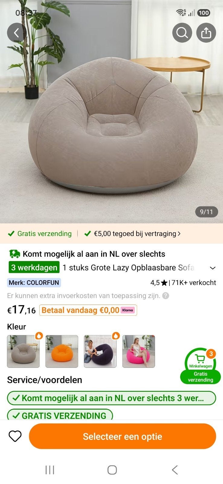 Opblaasbare  stoelen, Ophalen, Nieuw
